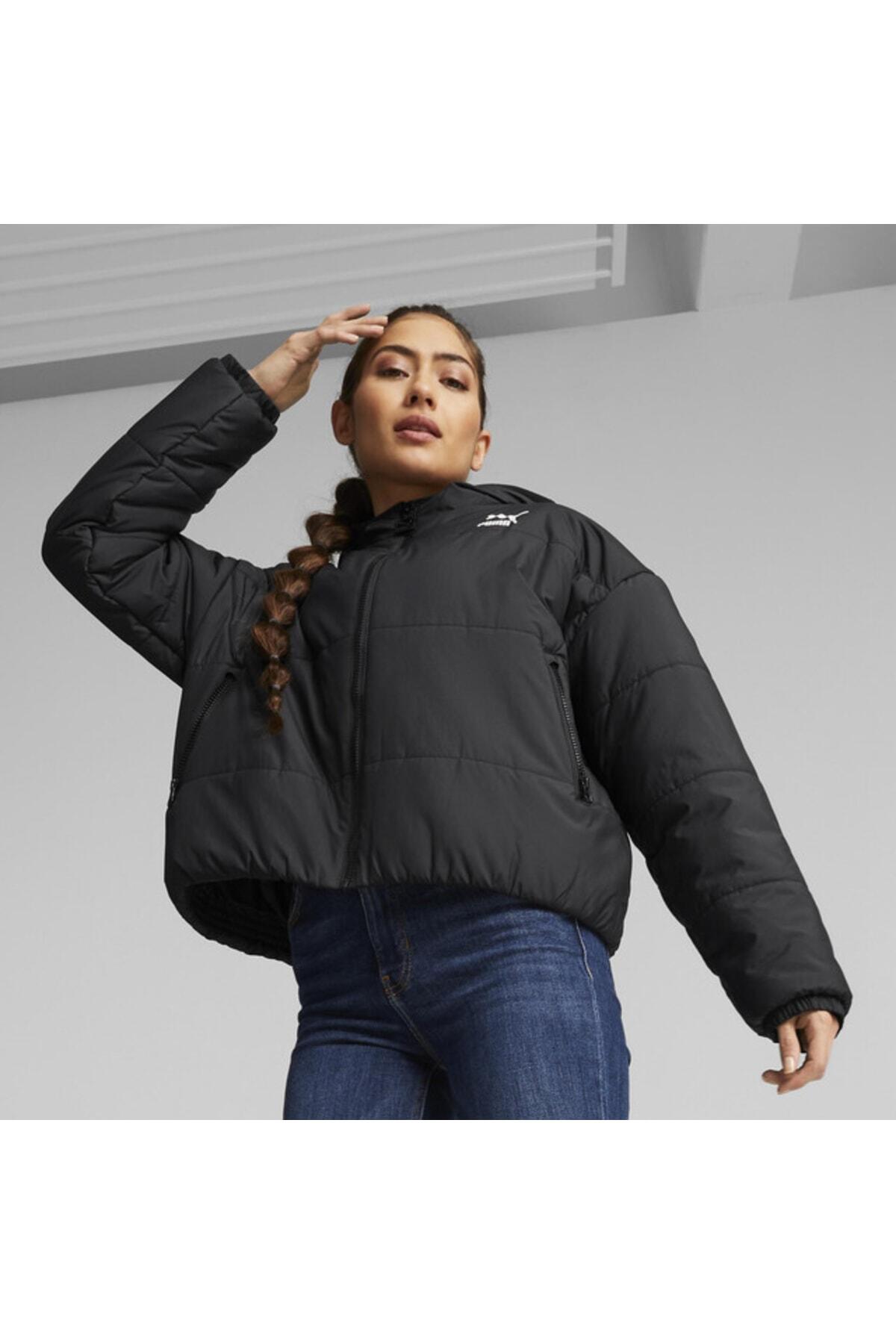 Puma Classics Hooded Padded Jacket Siyah Kadın Kapüşonlu Mont