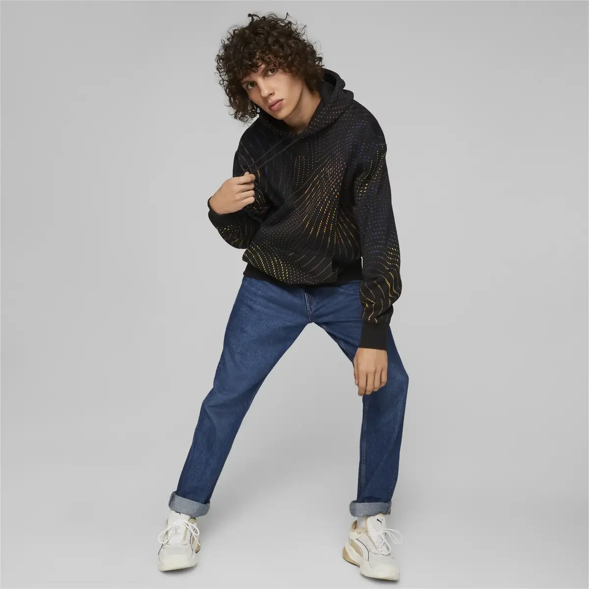 Puma SWxP AOP Hoodie Siyah Erkek Sweatshirt