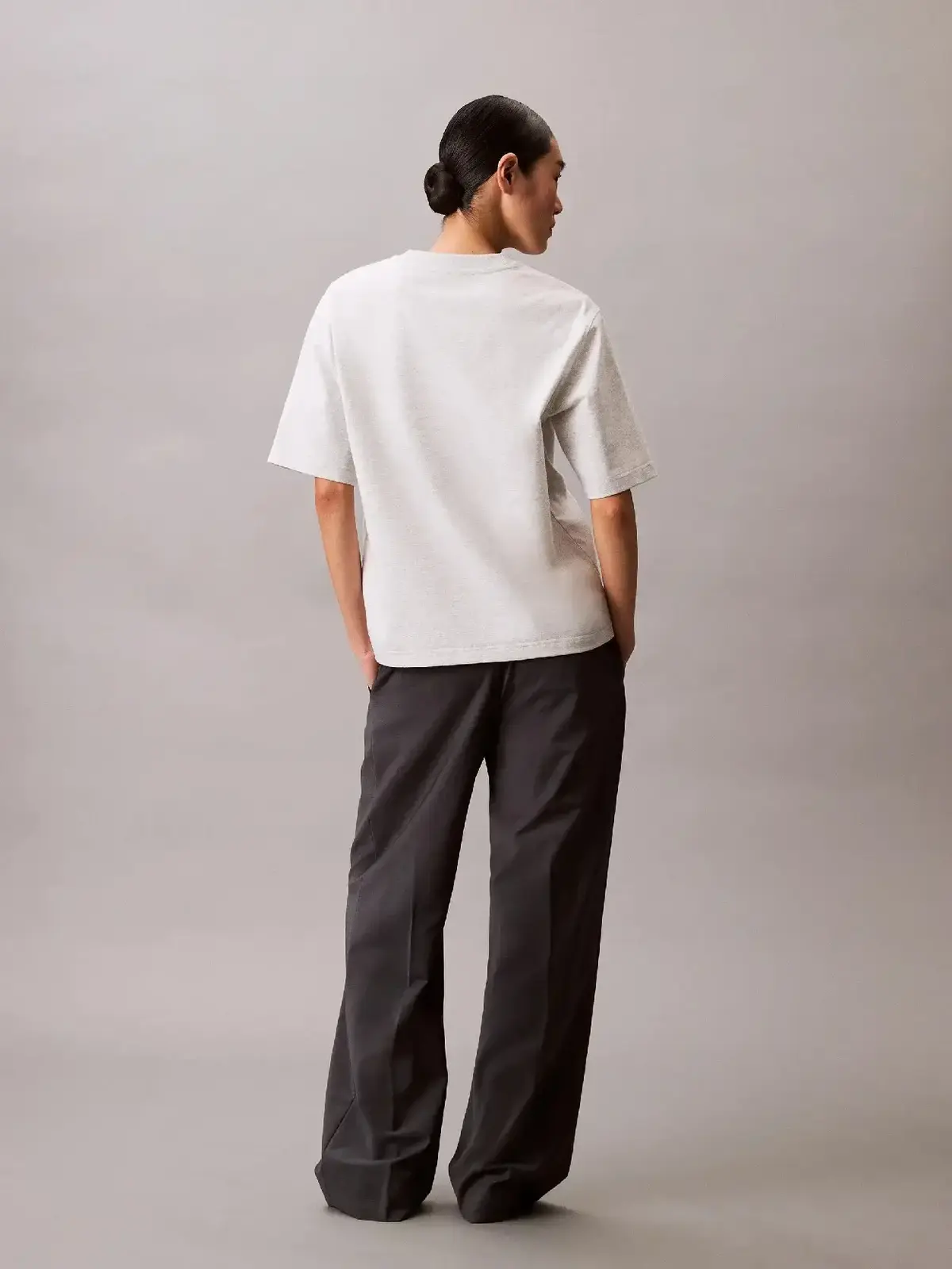 Calvin Klein A- COOLING JERSEY RELAXED TEE Gri Kadın Tişört