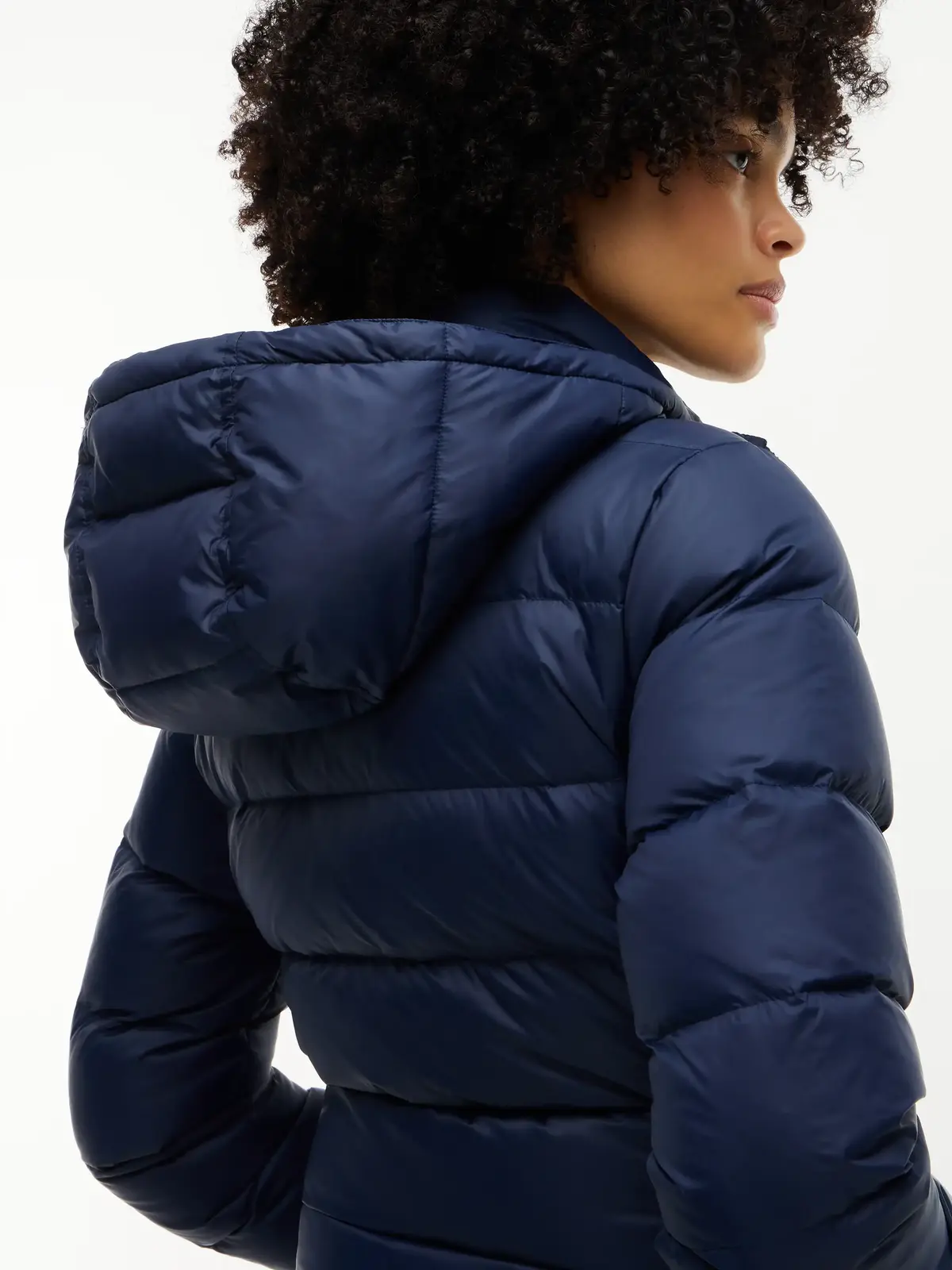 Tommy Hilfiger TJW BASIC HOODED DOW, C1G Lacivert Kadın Mont