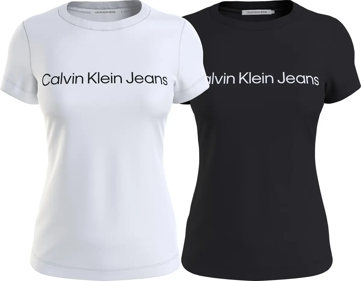 Calvin Klein Beyaz / Siyah Kadın T-Shirt & Polo