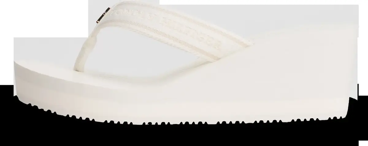 Tommy Hilfiger TH STRIPES WEDGE BEA, YBI Krem Kadın Terlik