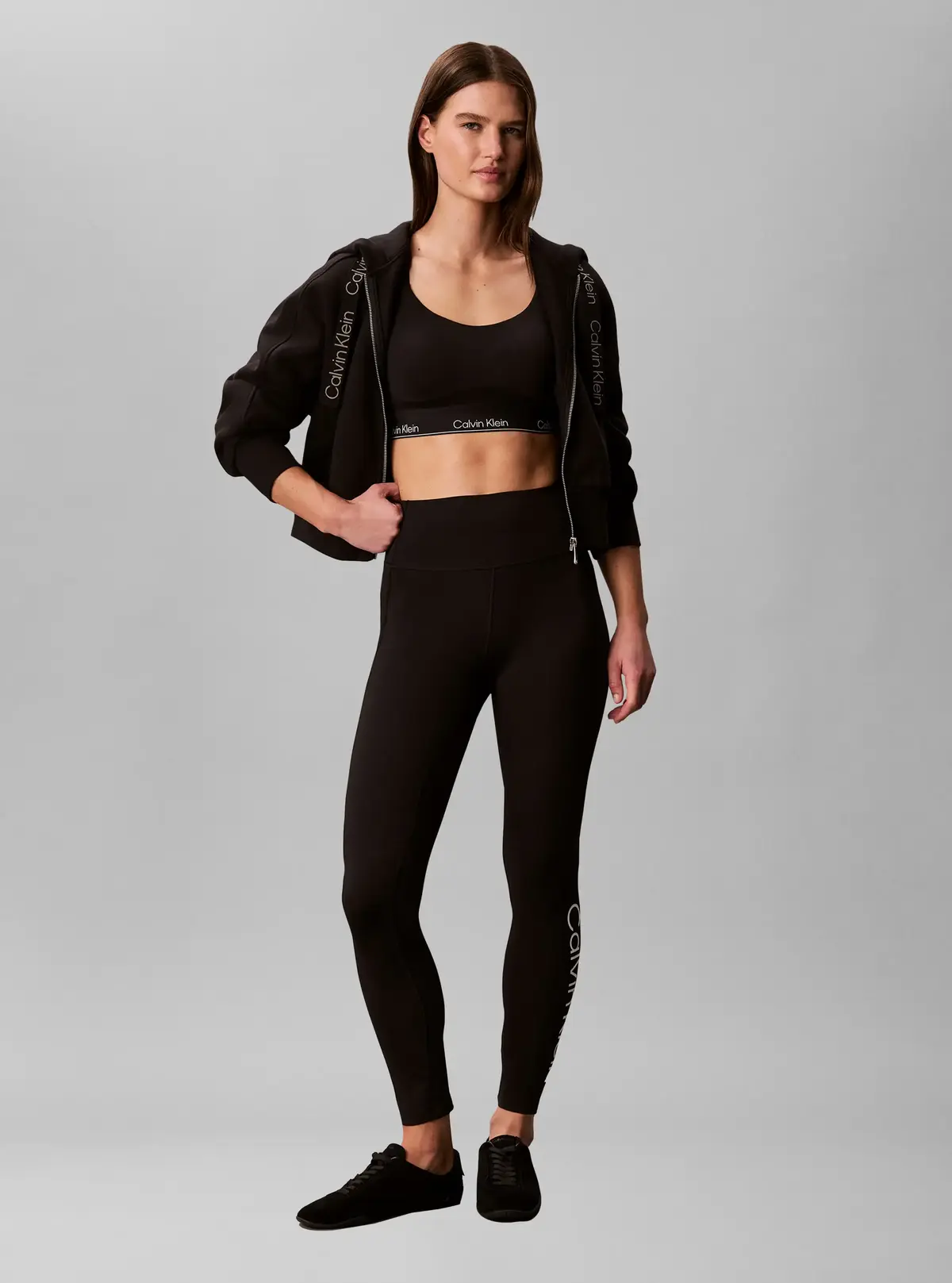 Calvin Klein ICON SPORT 7/8 LEGGI, UB1 Siyah Kadın Tayt