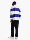 Tommy Hilfiger BLOCKING RUGBY SHIRT Erkek Mavi Polo Sweatshirt