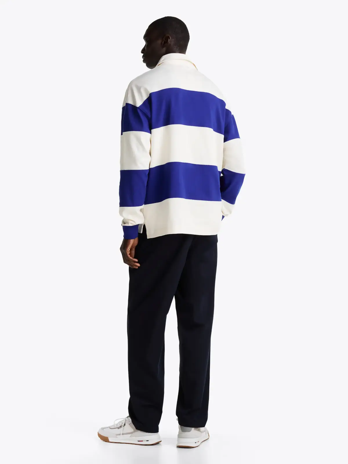 Tommy Hilfiger BLOCKING RUGBY SHIRT Erkek Mavi Polo Sweatshirt