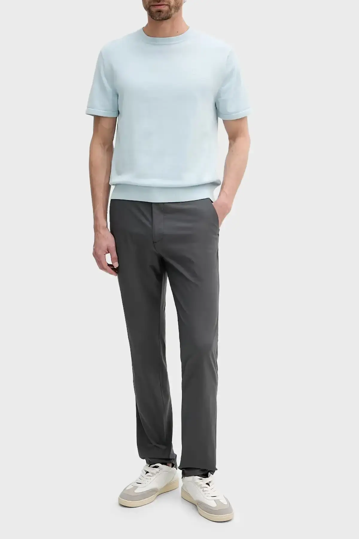 Calvin Klein SLIM TECH STRETCH TROUSER Gri Erkek Pantolon Calvin Klein SLIM TECH STRETCH TROUSER Gri Erkek Pantolon
