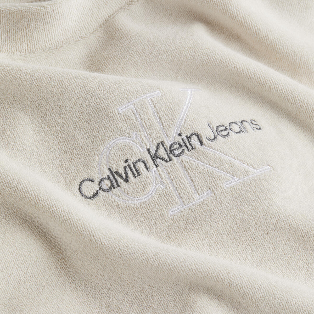 Calvin Klein TOWELLING CREWNECK Kadın Krem Sweatshirt