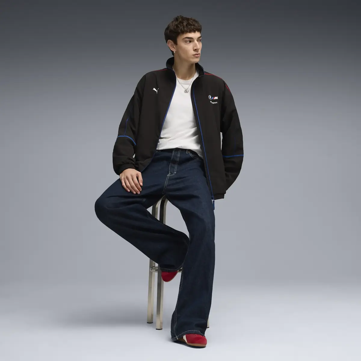 Puma BMW MMS Sprtswr MT7 Trck Jkt Siyah Erkek Fermuarlı Üst