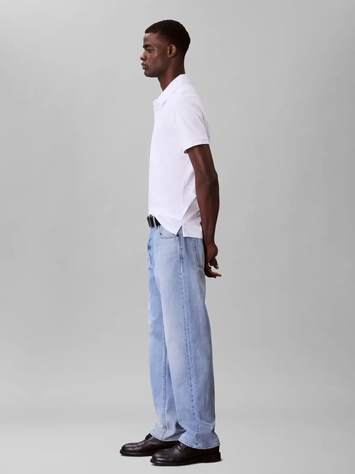 Calvin Klein SS SMOOTH COTTON SOL, YAA Beyaz Erkek T-Shirt & Polo
