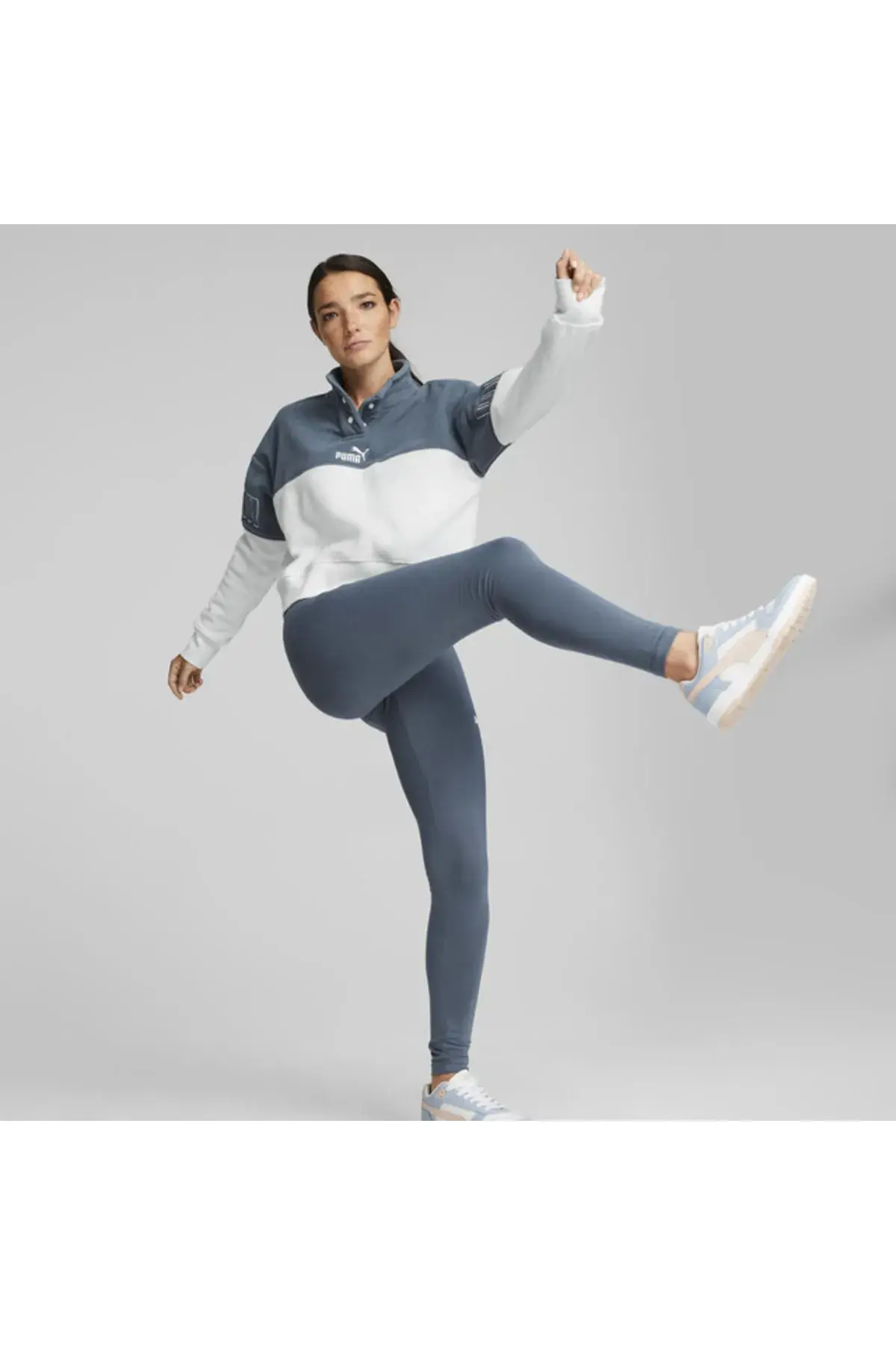 Puma Power Winterized Half-Placket Crew Lacivert Kadın Polar Sweatshirt