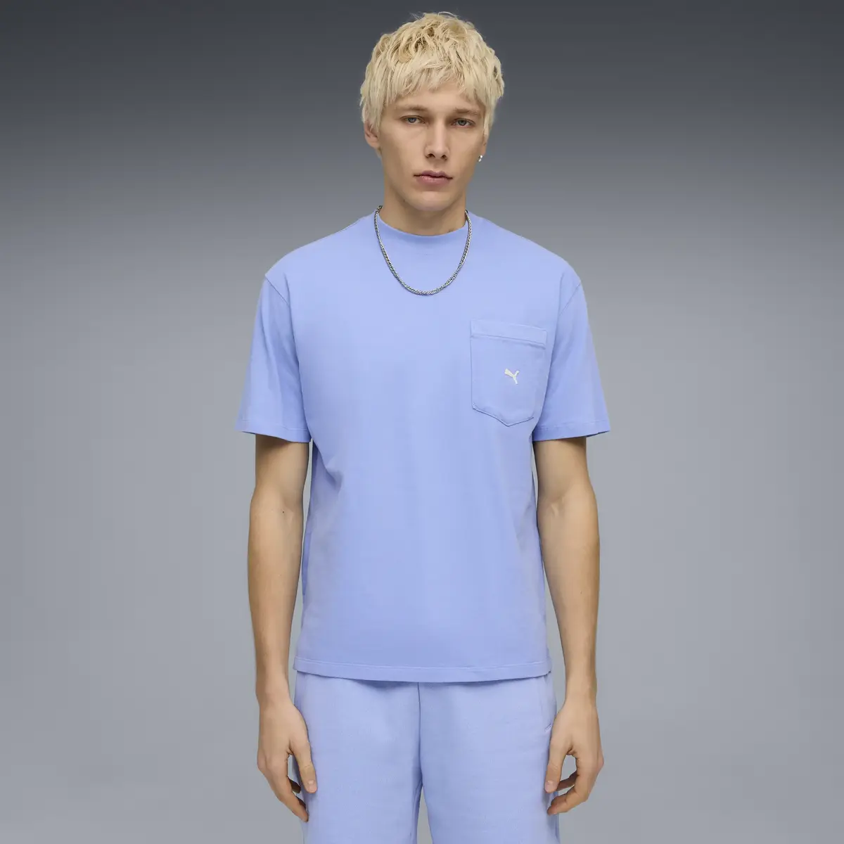 Puma SELECT Essentials Pocket Tee Mavi Erkek T-Shirt