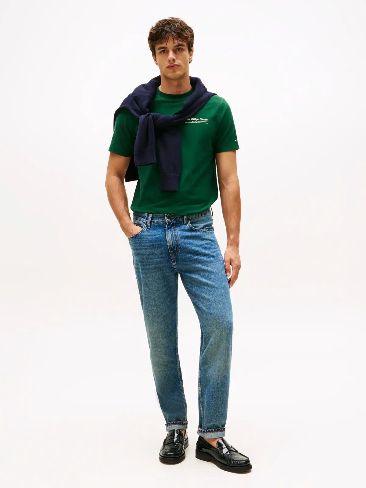 Tommy Hilfiger HILFIGER HERALD BACK, L6K Yeşil Erkek T-Shirt