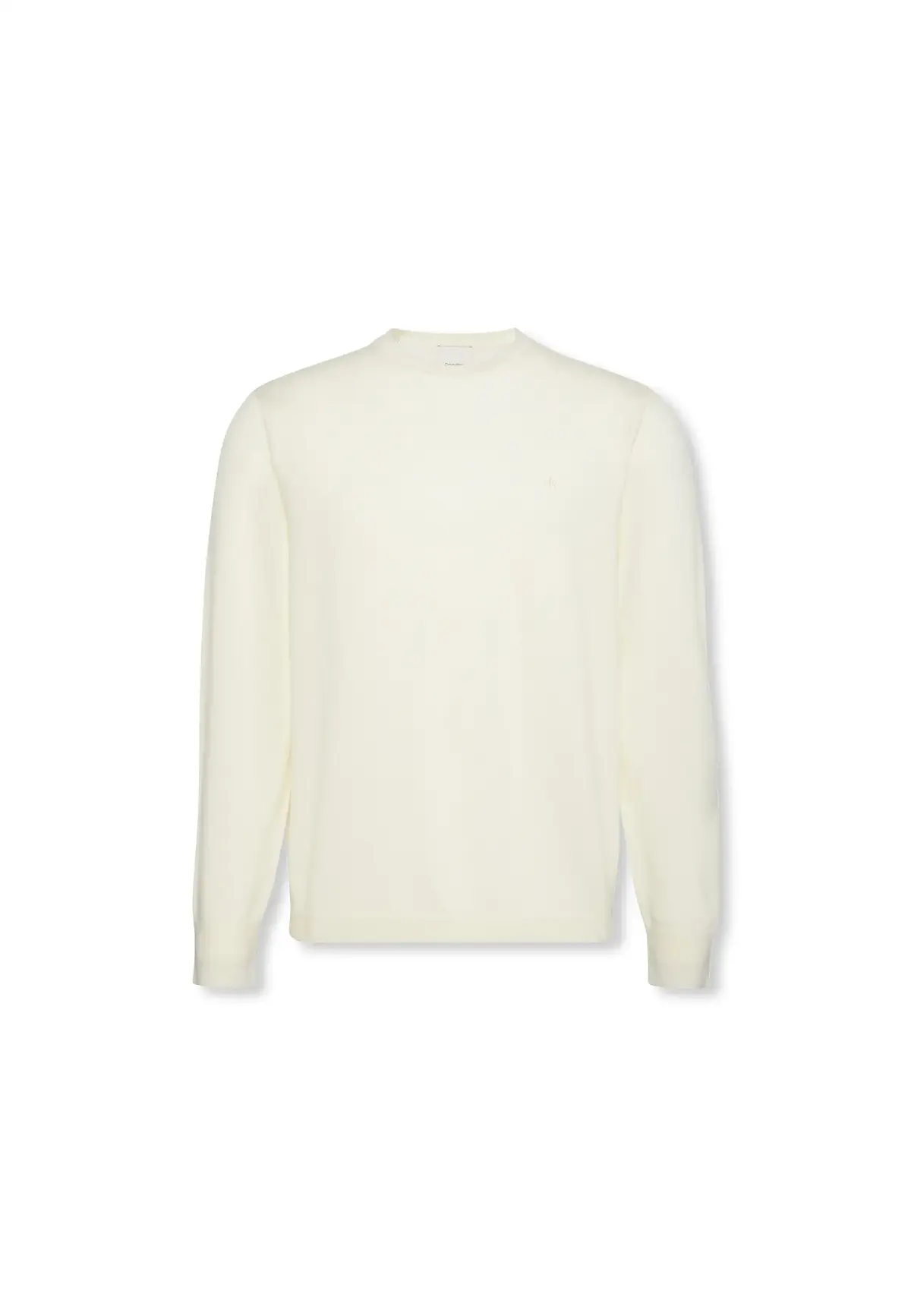Calvin Klein LS 100% MERINO CREW, YAC Erkek Beyaz Kazak