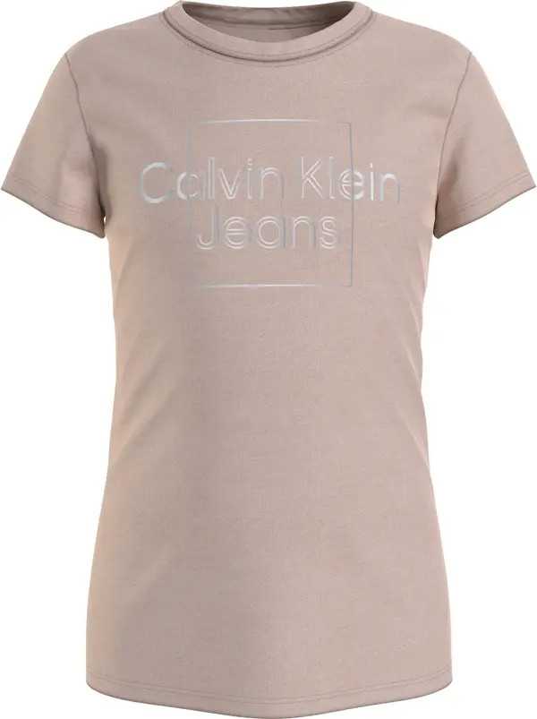 Calvin Klein METALLIC BOX SLIM FI Kadın Kahverengi T-Shirt