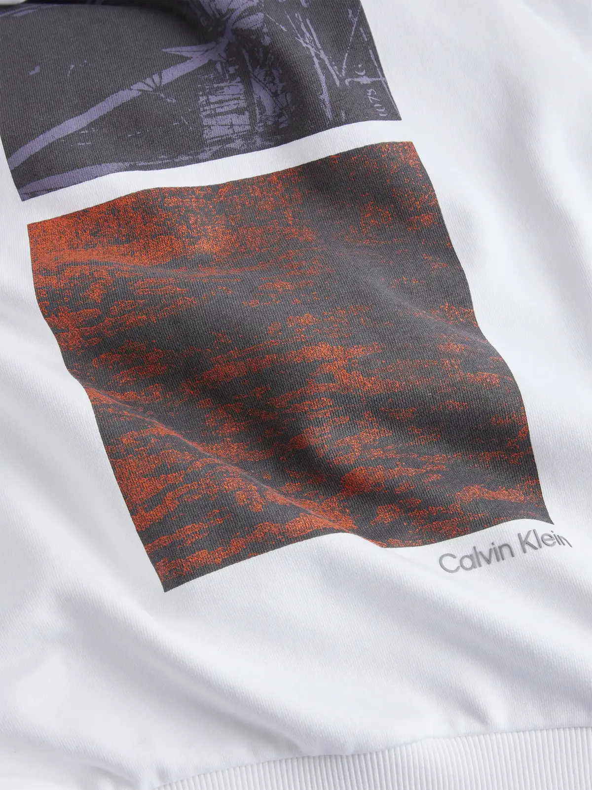 Calvin Klein PHOTO BACK PRINT MC Erkek Beyaz Hoodie