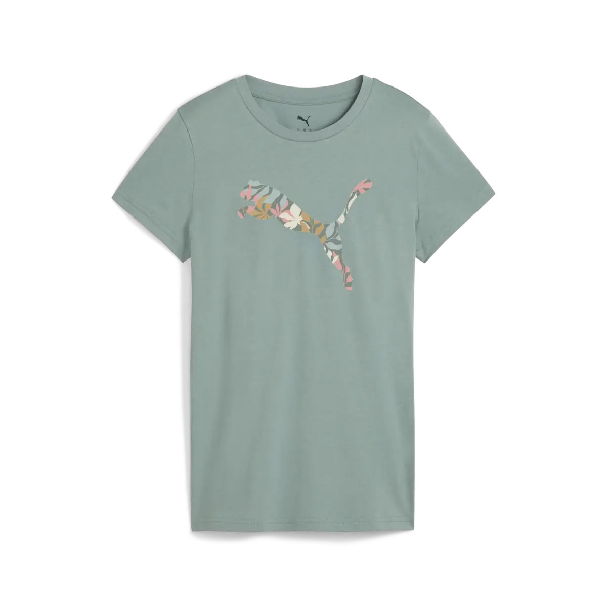 PUMA GRAPHICS Floral Cat Logo Tee Kadın Yeşil T-Shirt