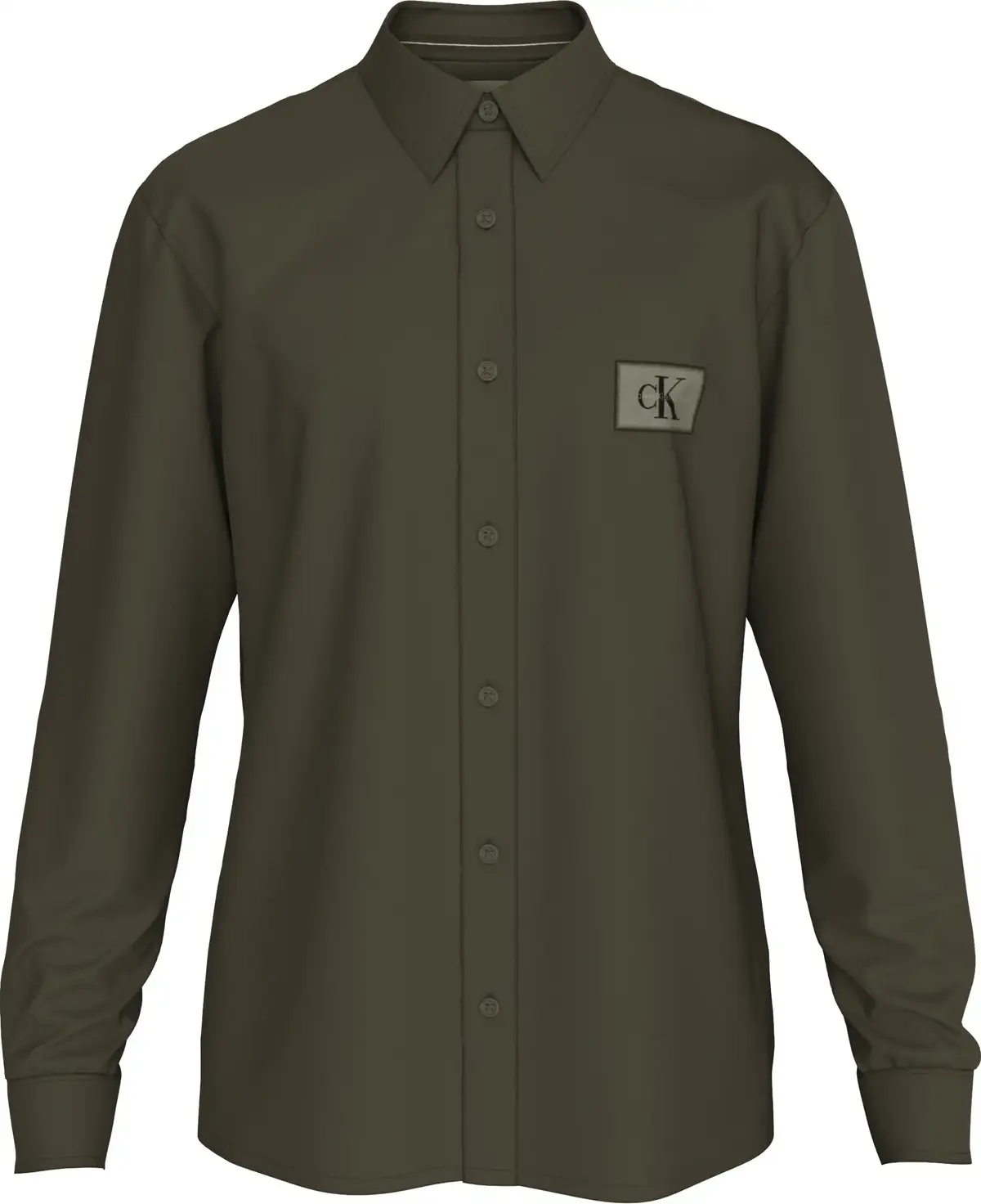 Calvin Klein WOVEN LABEL COTTON T, PFQ Yeşil Erkek Gömlek