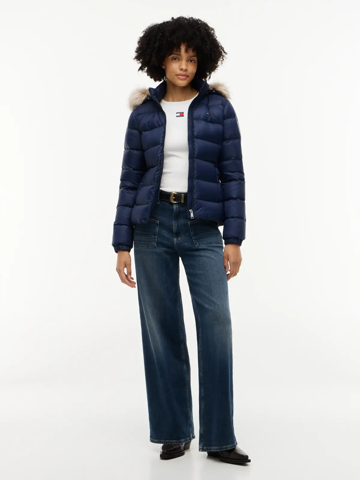 Tommy Hilfiger TJW BASIC HOODED DOW, C1G Lacivert Kadın Mont