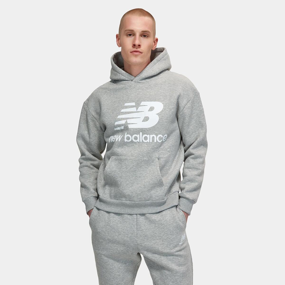 New Balance MNH3333 Erkek Gri Sweatshirt