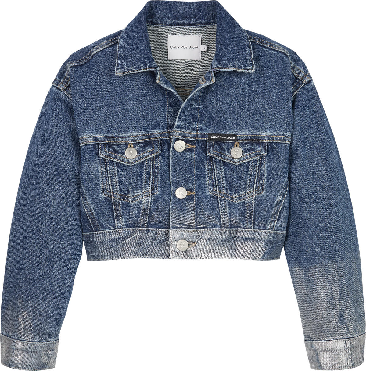 Calvin Klein DENIM JACKET DEGRADE Kadın Mavi Kot Ceket