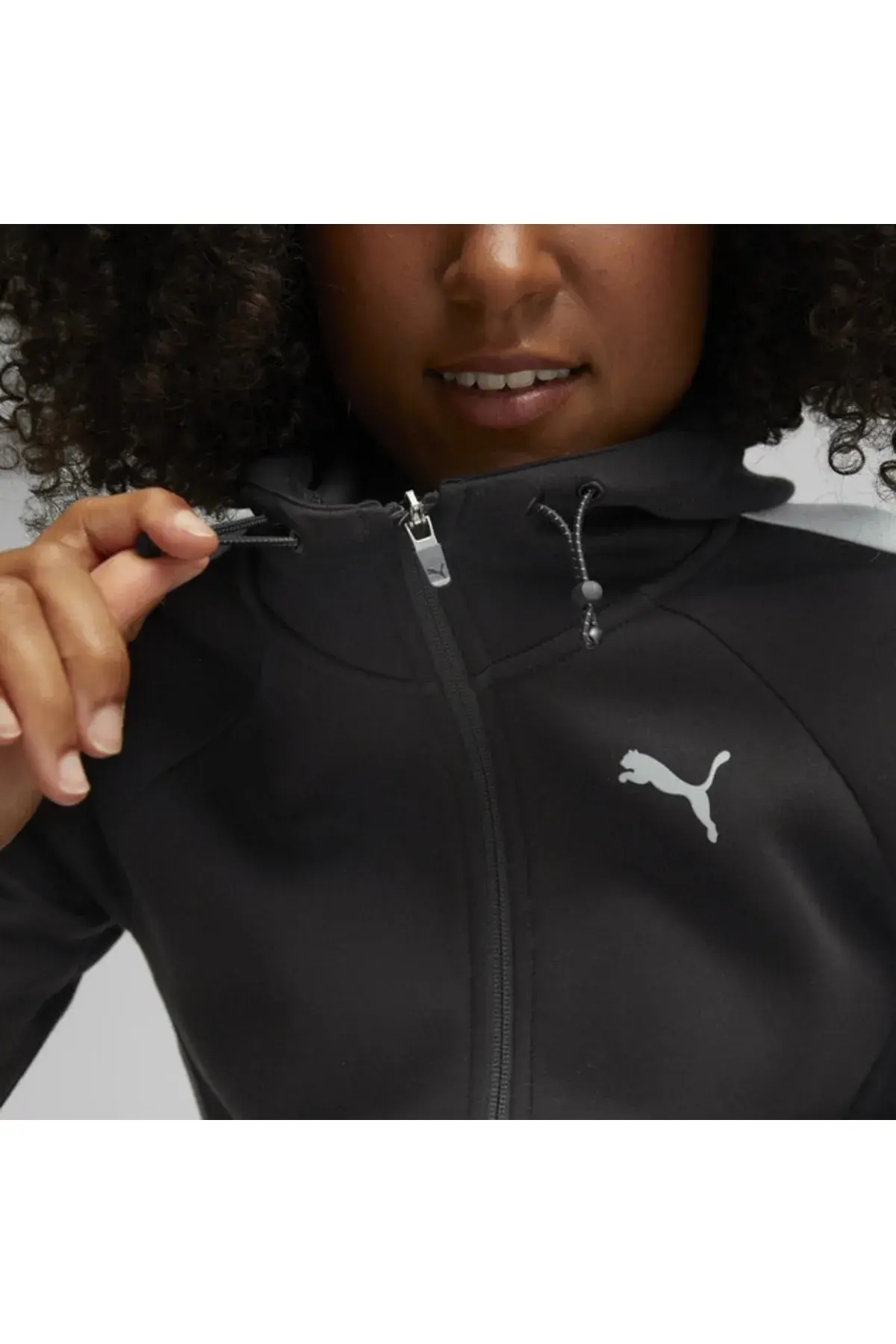 Puma Evostripe Full-Zip Hoodie Siyah Kadın Fermuarlı Hoodie