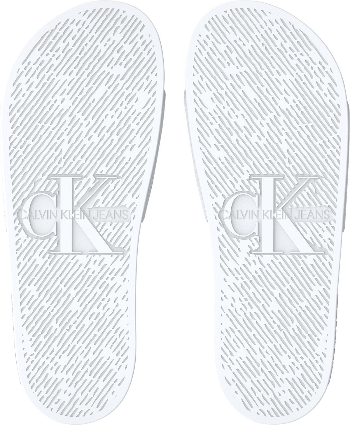 Calvin Klein SLIDE MONOGRAM CO Erkek Beyaz Terlik