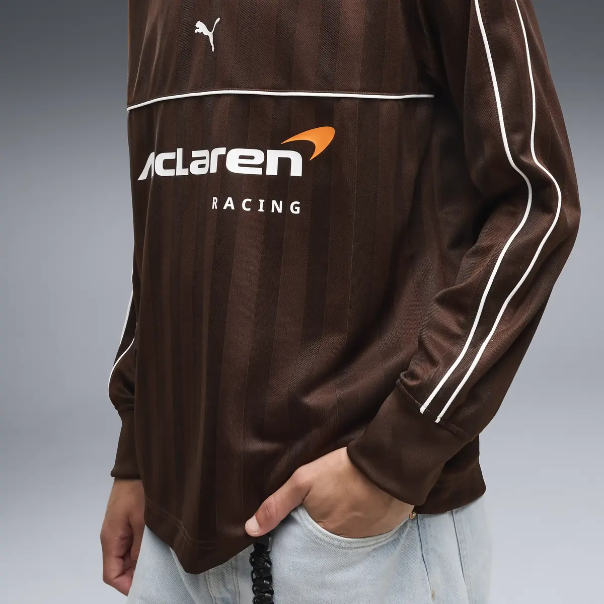 PUMA McLaren Racing LS Jersey Kahverengi Unisex T-Shirt & Polo