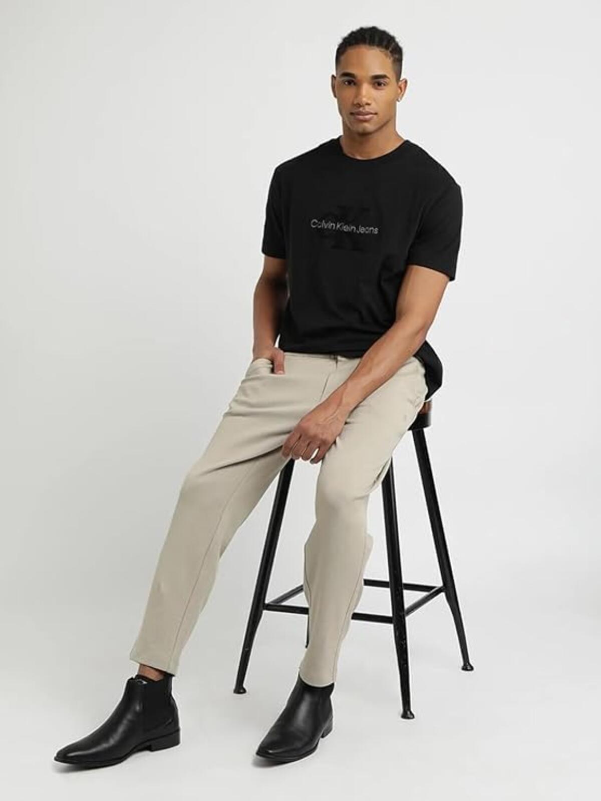 Calvin Klein PIQUE TEXTURE SWEATP, PKR Krem Erkek Eşofman Altı