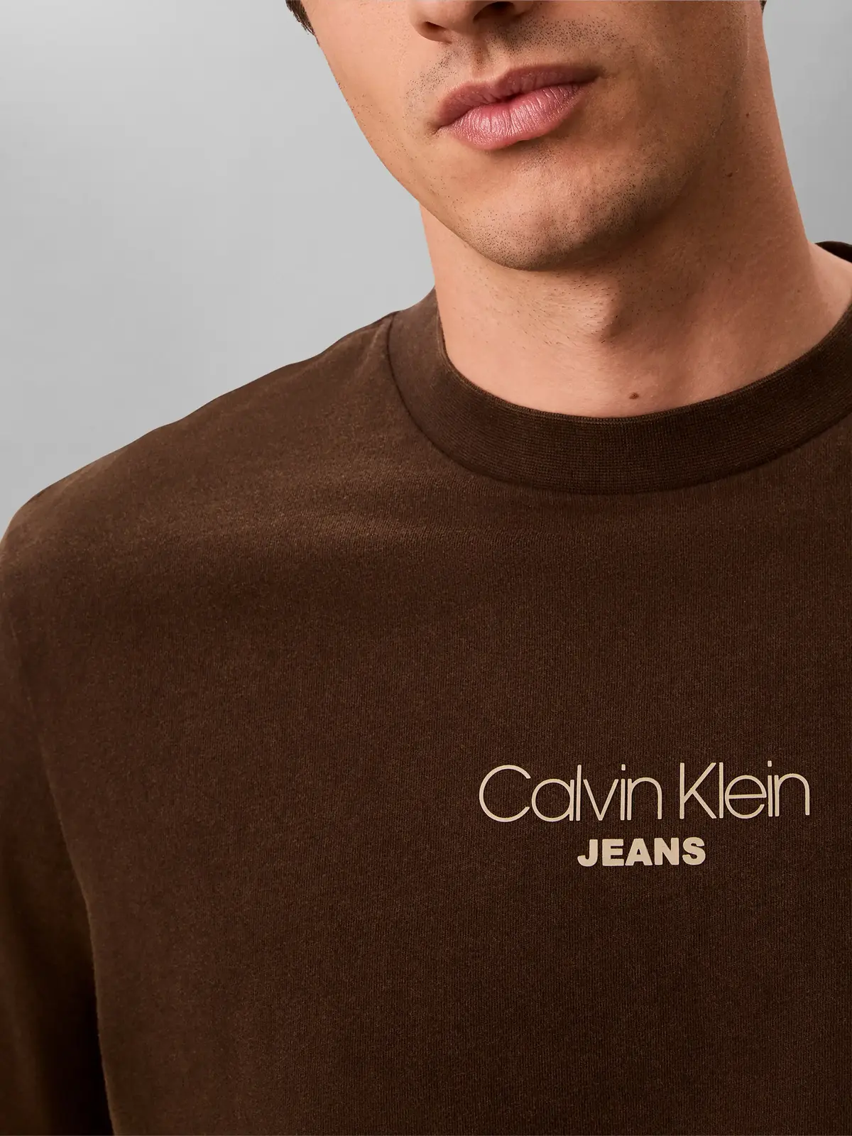 Calvin KleinSS 20S ACID WASH GRA, TO2 Kahverengi Erkek T-Shirt