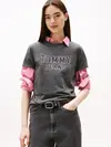 Tommy Hilfiger TJW REG VARSITY TEE Gri Kadın T-Shirt