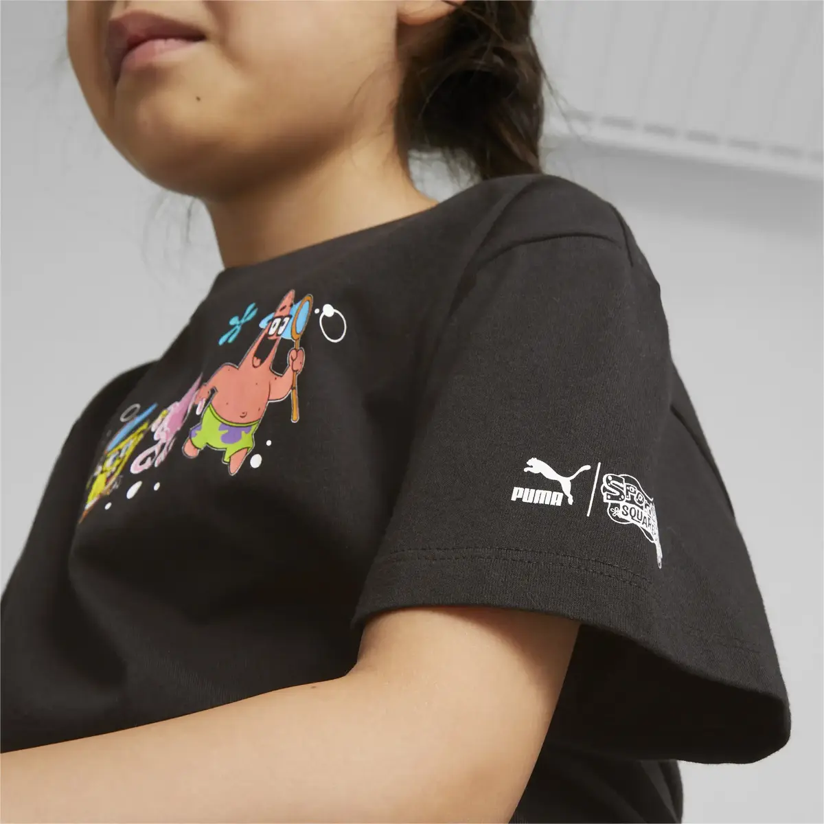 PUMA x SPONGEBOB Girls Tee Siyah Çocuk T-Shirt