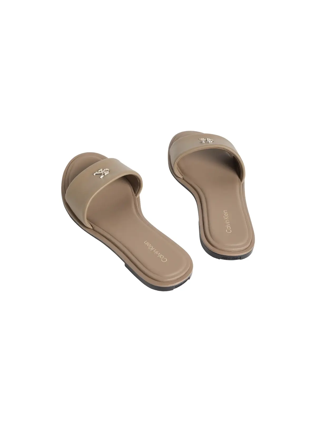 Calvin Klein ROUND FLAT SNDL LTH Kahverengi Kadın Deri Terlik