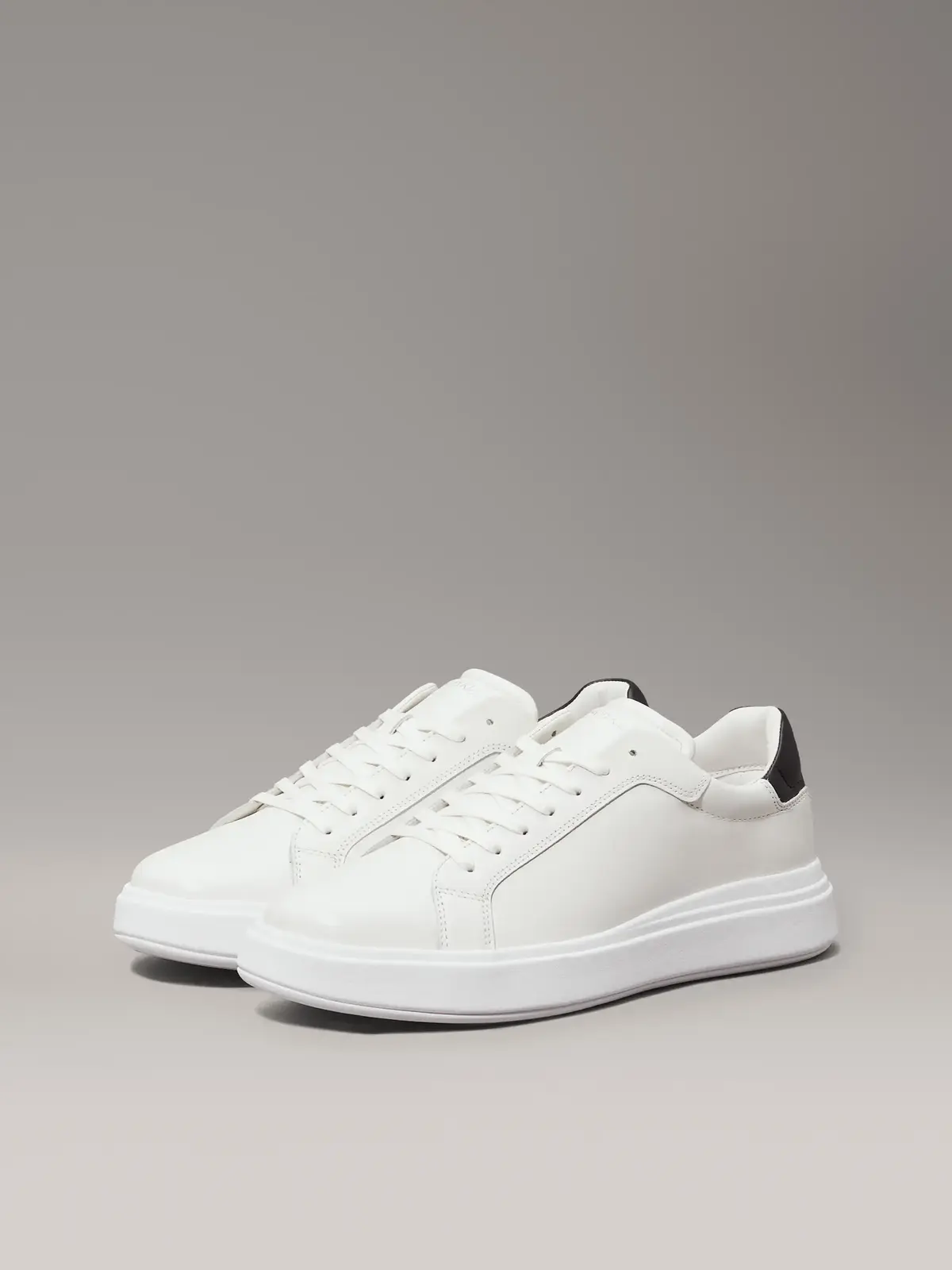 Calvin Klein LOW TOP LACE UP LTH, 0K9 Beyaz Erkek Günlük Spor Ayakkabı