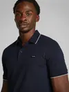 Calvin Klein STRETCH PIQUE TIPPIN Lacivert Erkek Polo Yaka Tişört