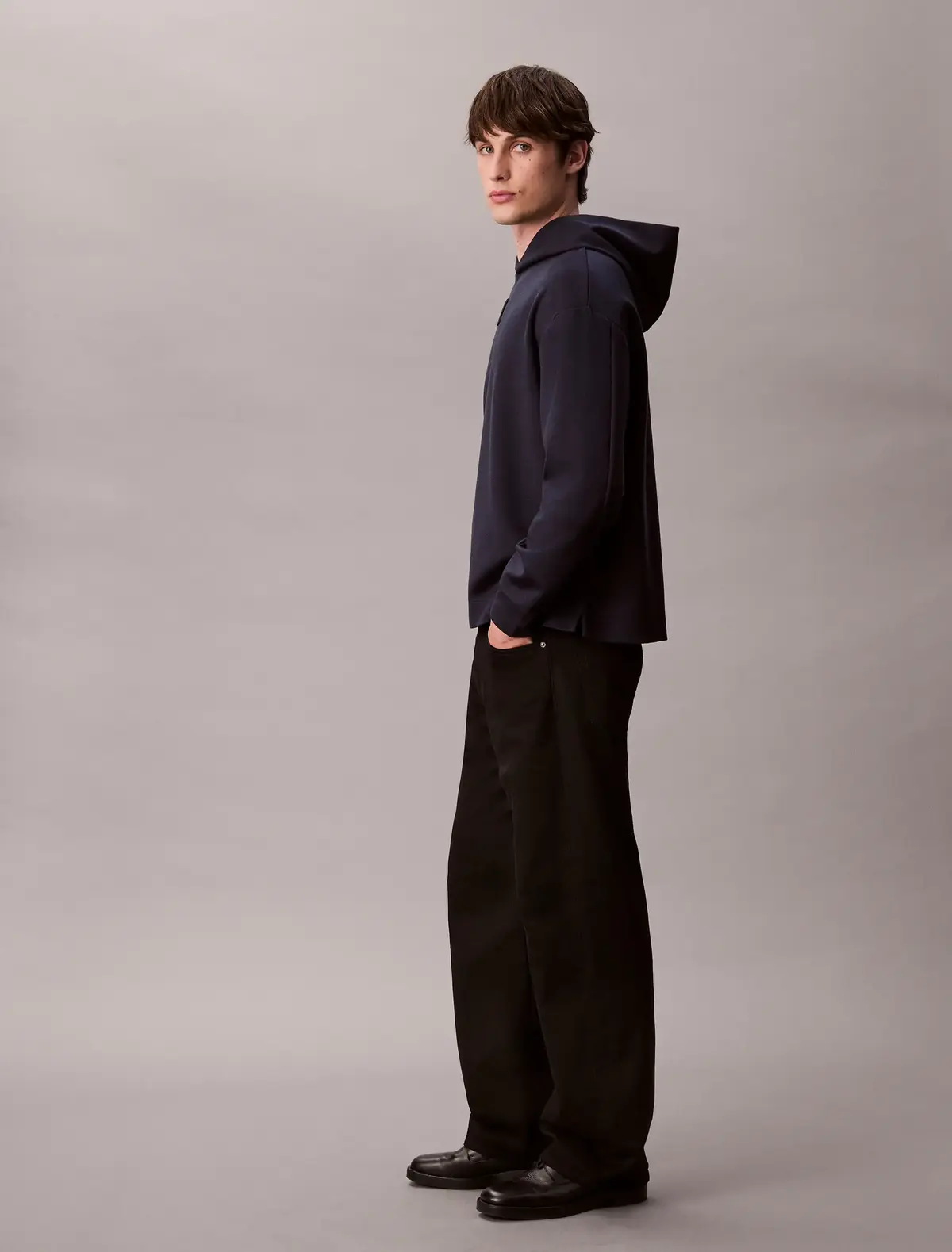 Calvin Klein LS STRETCH WOOL BLEN Siyah Erkek Sweatshirt