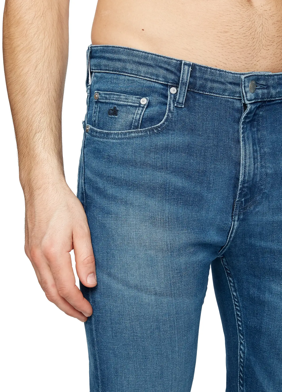 Calvin Klein SLIM TAPERED DARK BL Erkek Mavi Kot Pantolon