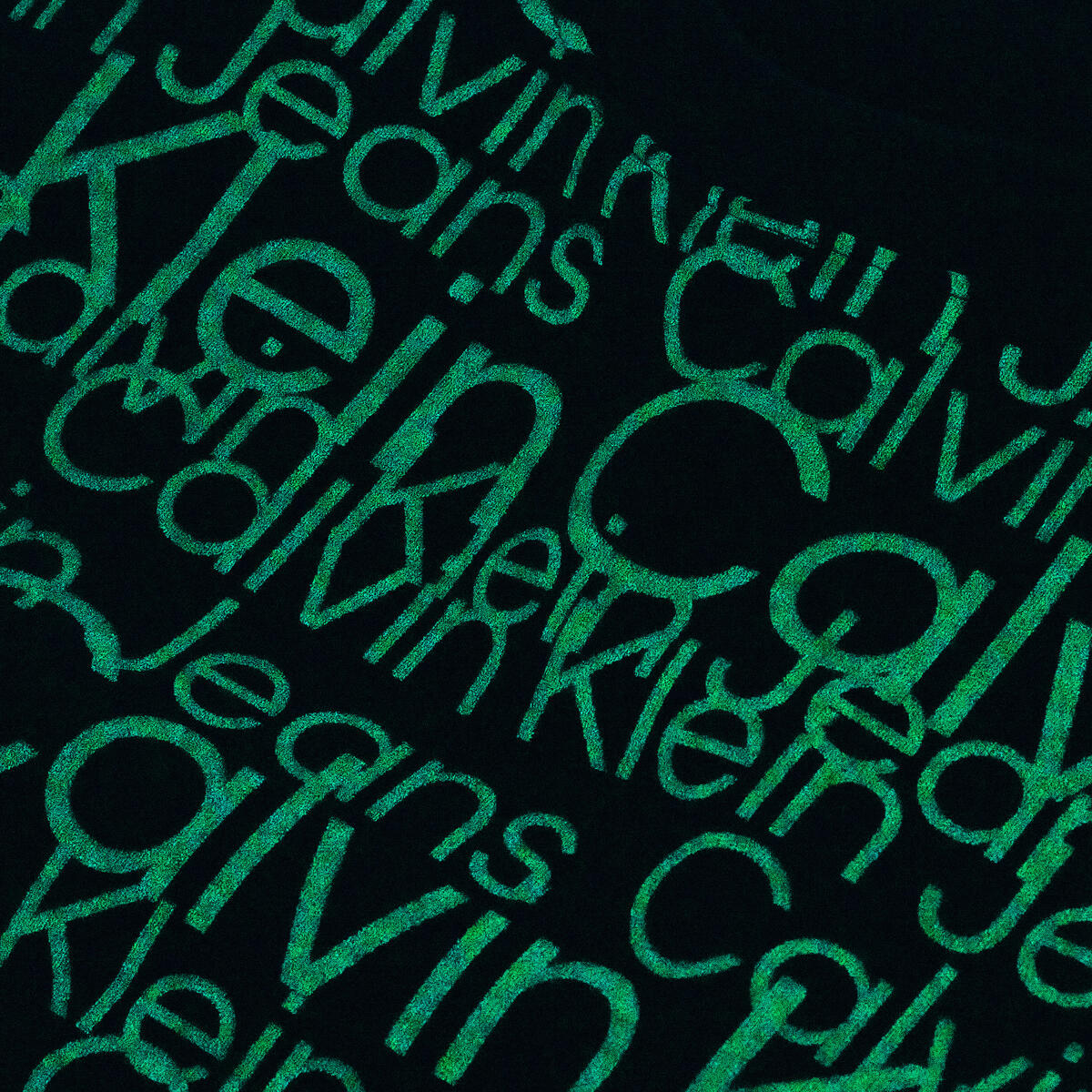 Calvin Klein GLOW IN THE DARK AOP Erkek Siyah Sweatshirt