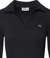 Calvin Klein LS WOVEN LABEL JOHNNY COLLAR MID Kadın Siyah Elbise