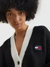 Tommy Hilfiger TJW LONG CONTRAST BA Kadın Siyah Kazak