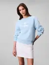 Calvin Klein LS MONOLOGO FRENCH TERRY RLXD CR Mavi Kadın Sweatshirt