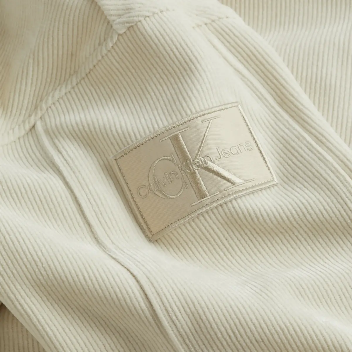 Calvin Klein VELVET CORDUROY HOOD Erkek Krem Hoodie