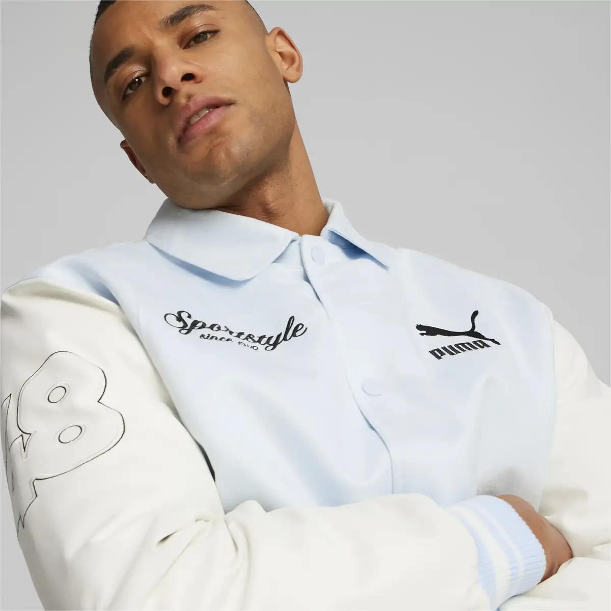 PUMA TEAM Varsity Jacket Mavi Erkek Ceket
