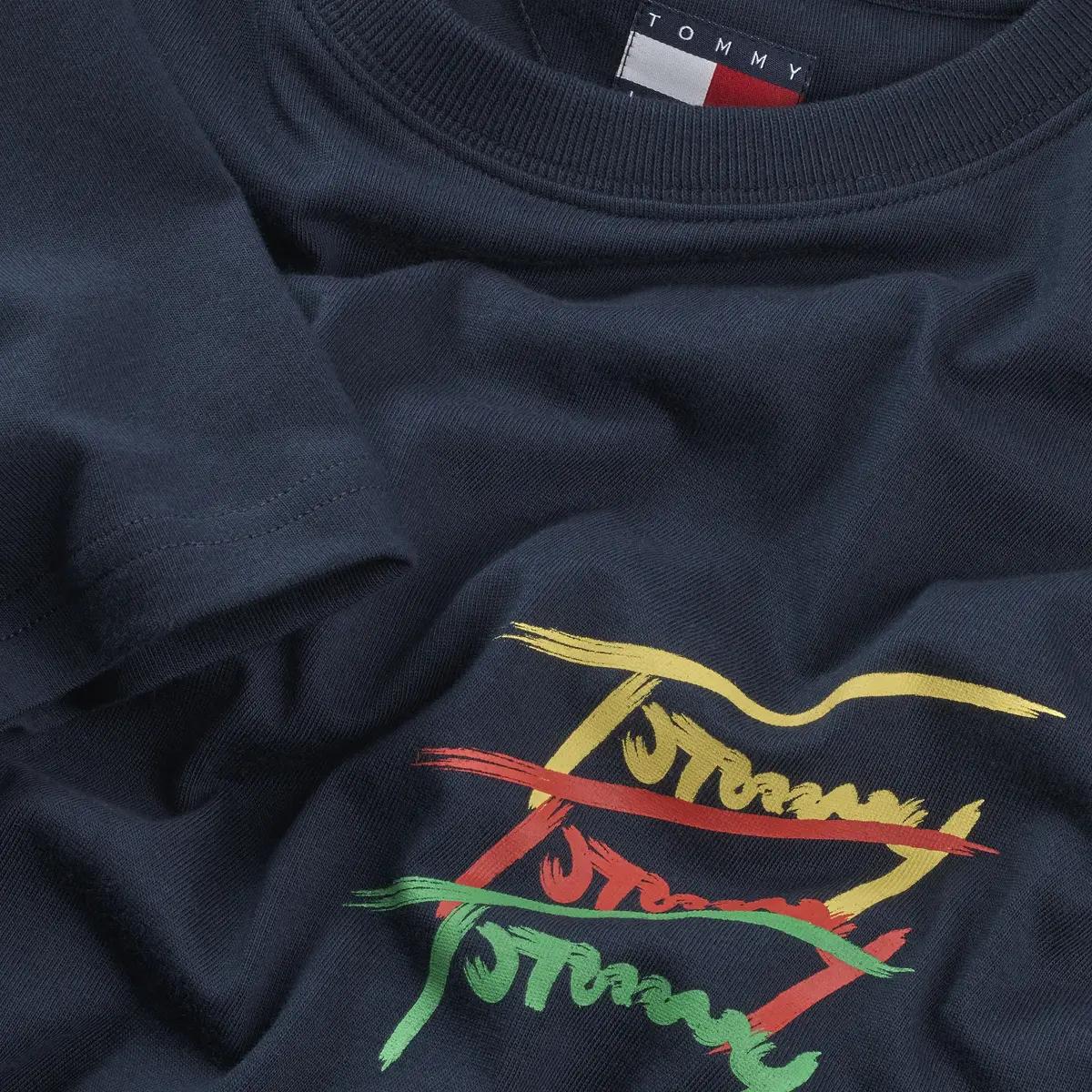 Tommy Hilfiger TJM REG TWISTED SIGN, C1G Lacivert Erkek T-Shirt & Polo