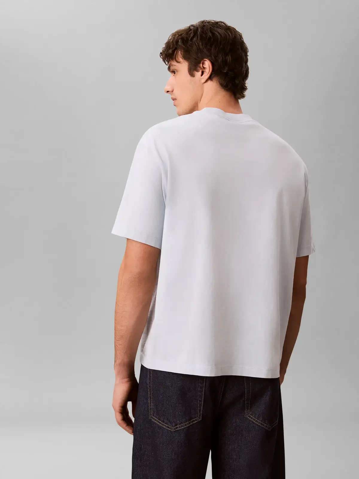 Calvin Klein SS 16S LINEN APPLIQU, CIQ Beyaz Erkek T-Shirt