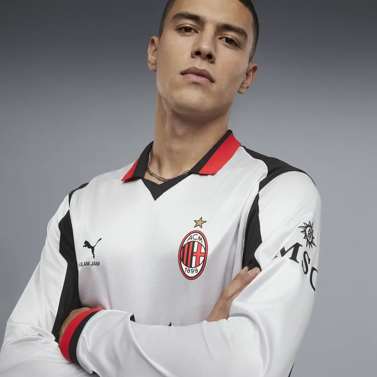 Puma ACM X Slam Jam Jersey LS Beyaz Erkek Forma