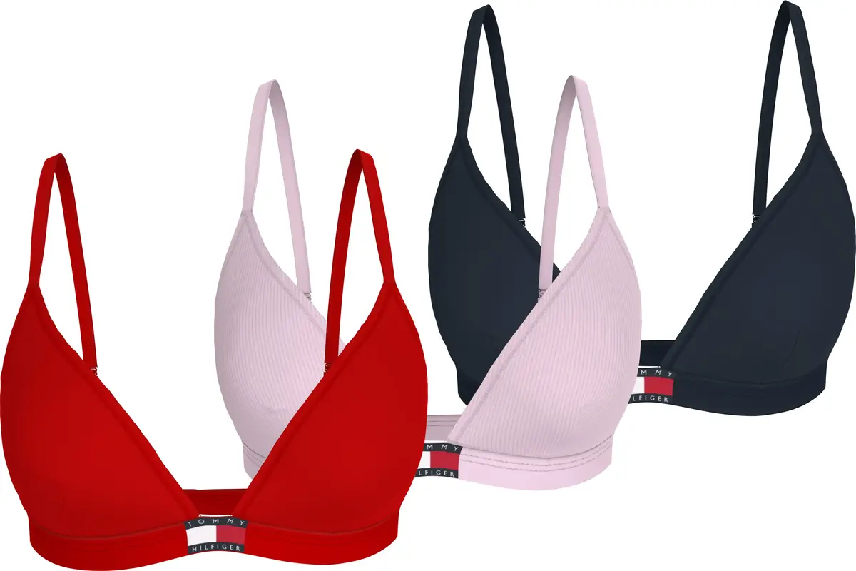 Tommy Hilfiger 3 PACK TRIANGLE, 0V5 Kırmızı Kadın Sütyen & Bralet