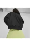 Puma T7 Shiny Bomber Jacket Siyah Kadın Fermuarlı Sweatshirt