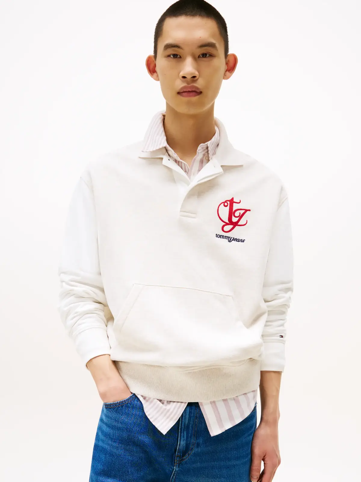 Tommy Hilfiger TJM RLX COLORBLOCK M, AE3 Krem Erkek Polo T-Shirt