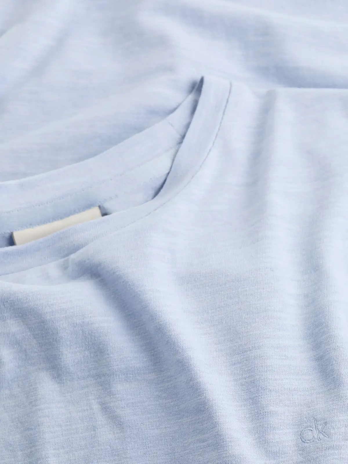 Calvin Klein LINEN COTTON T-SHIRT Mavi Erkek Tişört