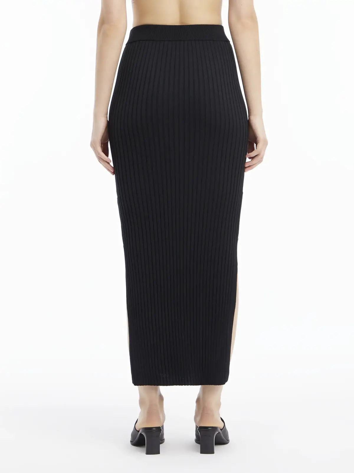 Calvin Klein ICONIC RIB MAXI SKIR Kadın Siyah Etek